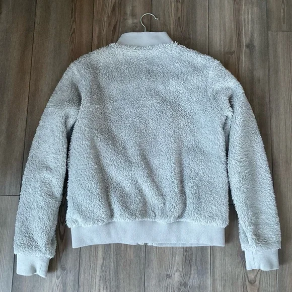Patagonia Los Gatos bomber Women’s Full Zip Furry Jacket Gray Medium - Picture 2 of 4